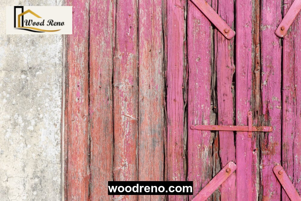 Close-up of a wooden door edge meeting its frame